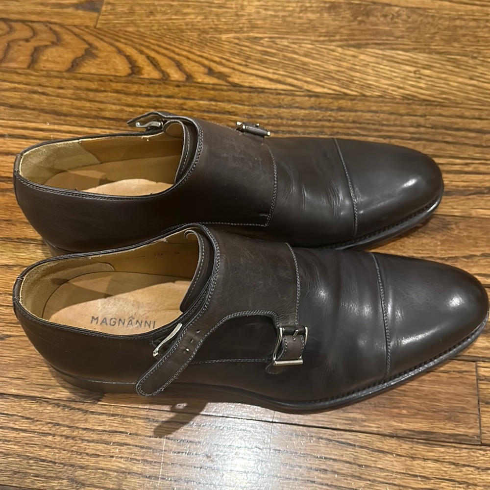 Magnanni monk stap leather shoes